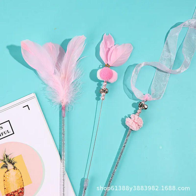 

Смешной кот Игрушка для кота Питомец Кот Дразнилка Колокольчик Перо Дразнилка для кота Волшебная палочка Игрушка для кота Товары для питомцев Pink three-piece set