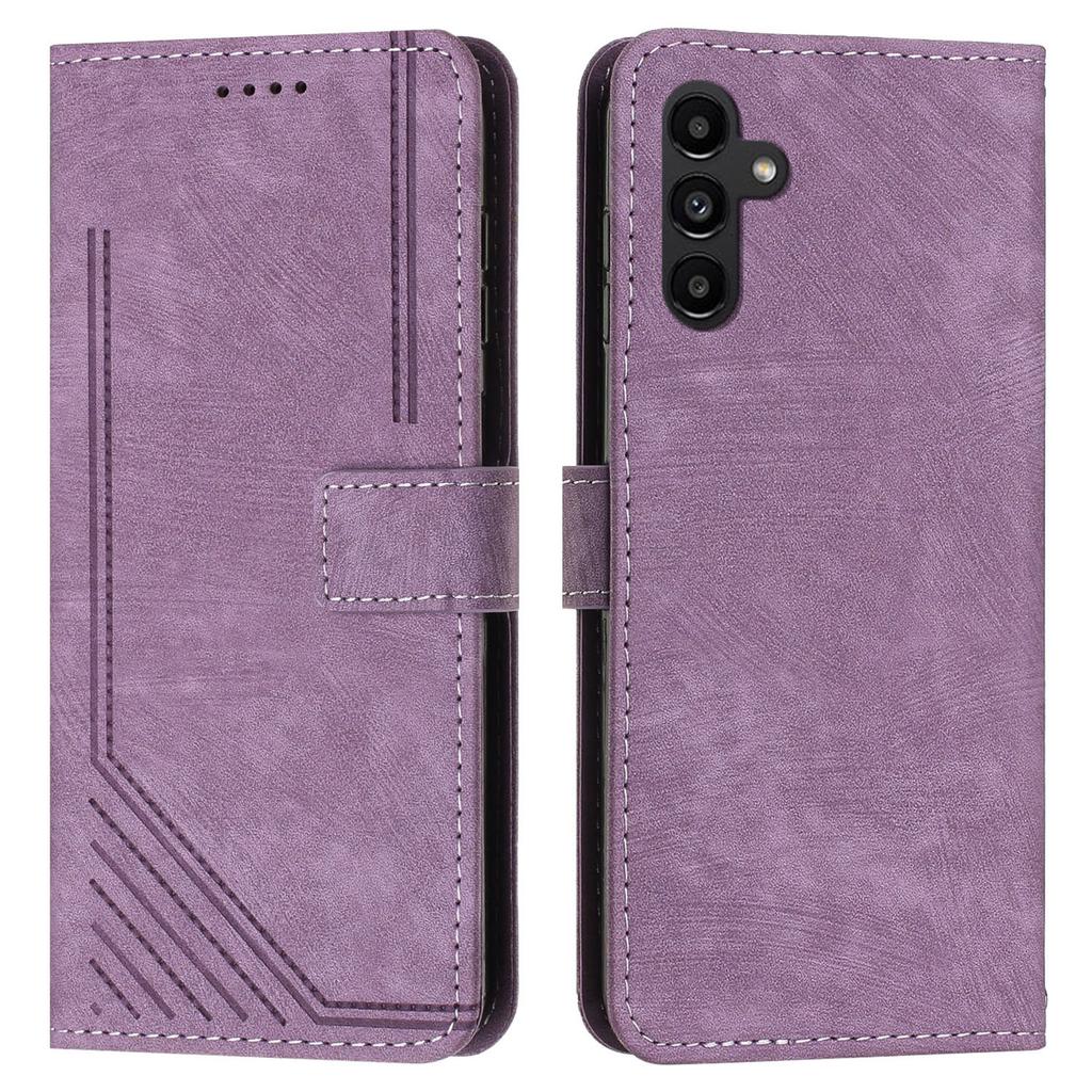 For Samsung Galaxy A16 5G/A16 4G Case Imprinted Lines Leather Phone Cover Bookstyle Folding Stand