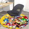 1pc Sonic the Hedgehog Anime Cartoon Design Round Carpet - Office Chair Mat, Non-Slip Rug for Home Decor, Living Room, Bedroom, Game Room, Dormitory,