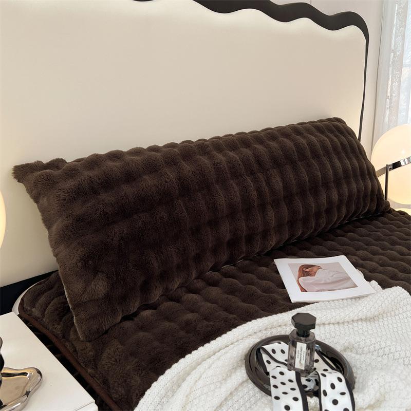 2025 Imitation Rabbit Fur Plush Long Pillowcase, Double Milk Velvet Long Pillowcase, Single Imitation Rabbit Fur Plush Pillowcase