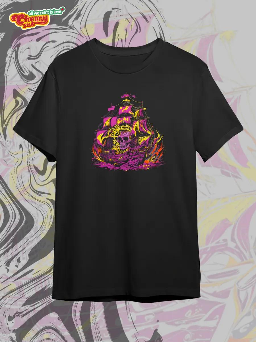 Black T-shirt with Bad Cat print S