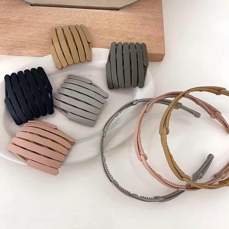 Portable Folding Hair Band Women Morandi Color Non-Slip Headband Korean Face Wash Hairband Girls Hair Accessories