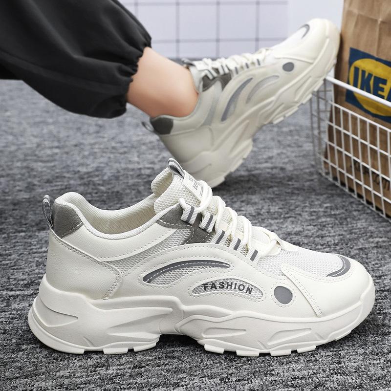 Sommer Herrenschuhe neue atmungsaktive Mesh Sportschuhe Herren Trend vielseitige weiße Schuhe Plateau lässige Dad Schuhe Herren