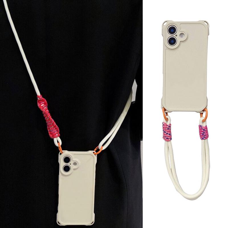 

Регулируемый ремешок Кроссбоди Ожерелье Шнурок Чехол для телефона для iPhone 16 15 14 11 12 13 Pro Max Мягкий чехол For iPhone 16