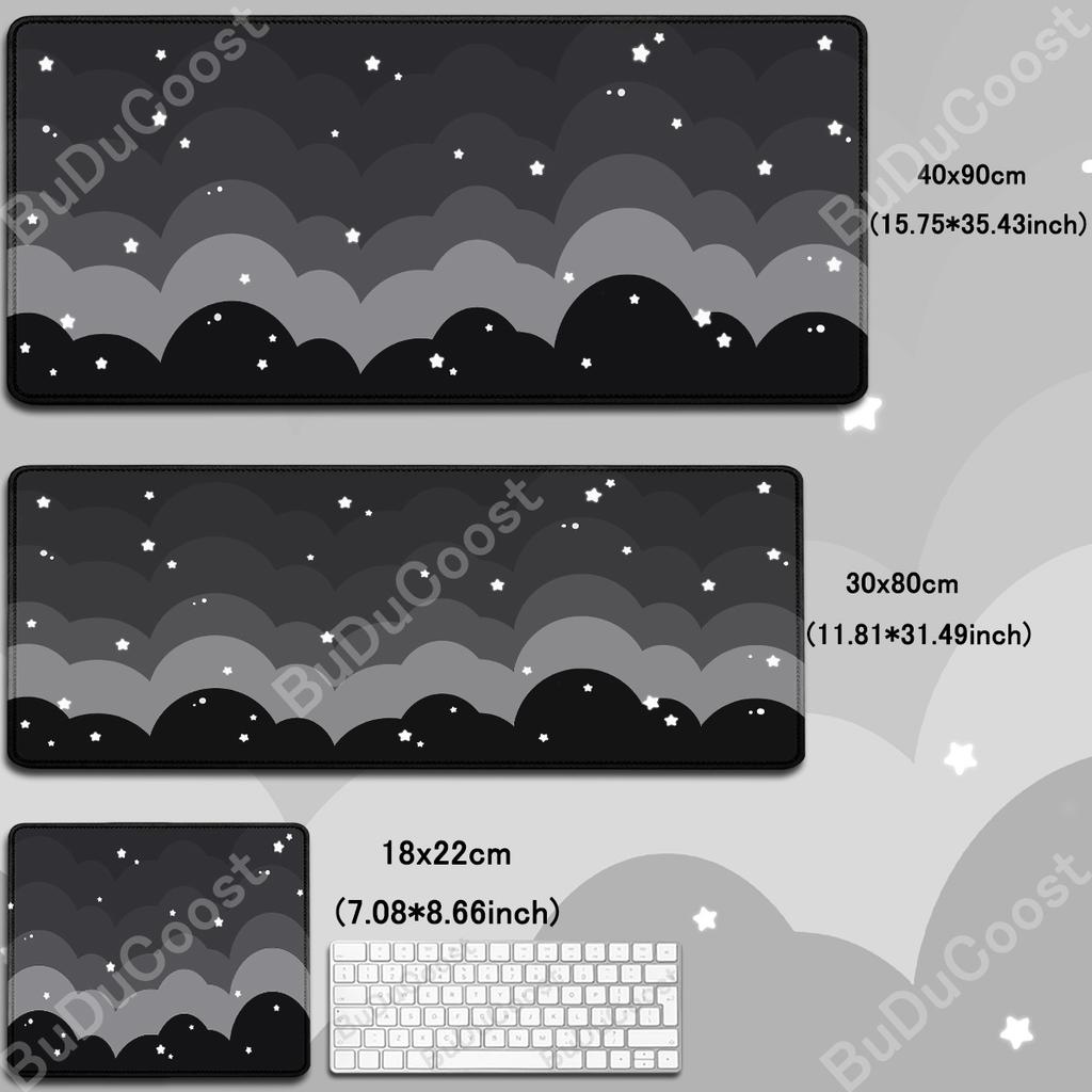 Gaming Mousepad Pastel Cloud HD Desk Mat Kawaii Cartoon Pink Mouse Pad 30x80cm Rubber Rugs Extended Gamer Lock Edge Keyboard Mat