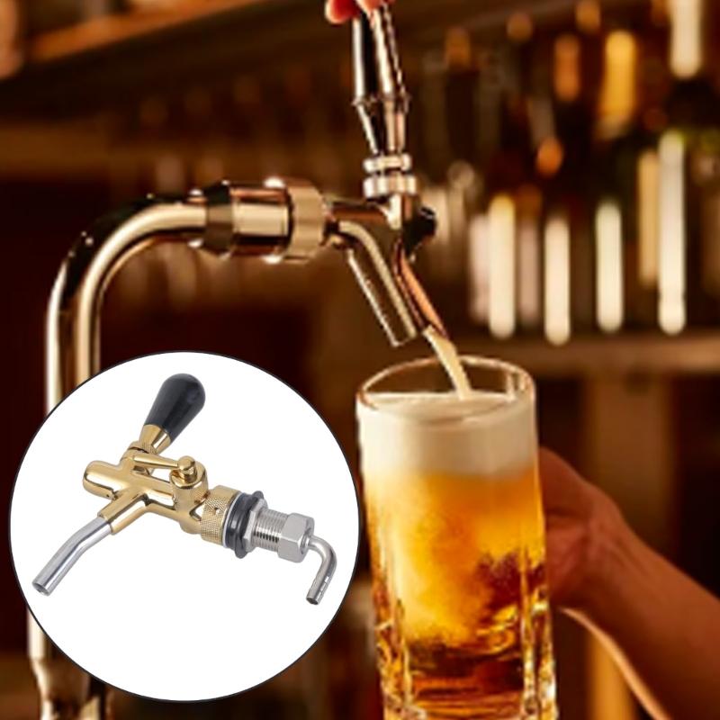 Brass Beer Faucet Adjustable Beer Tap Adjustable Beer Kegs Tap Full Control for Bar Hotel Festivals and Parties