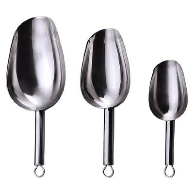 Edelstahlschaufel Rostbeständig Verdickte Eisschaufel Küche Gewürze Süßigkeiten Mehl Löffel für Kochanfänger