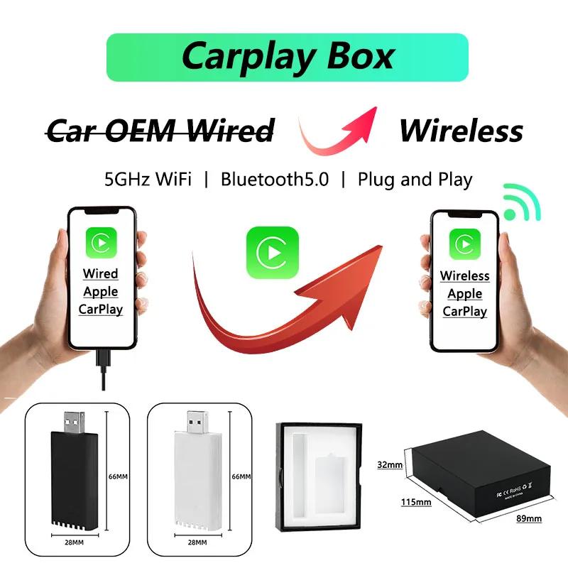 Mini Android Auto Carplay AI Box for Apple Carplay Wireless Adapter Car OEM Wired CarPlay To Wireless USB Dongle Plug and Play