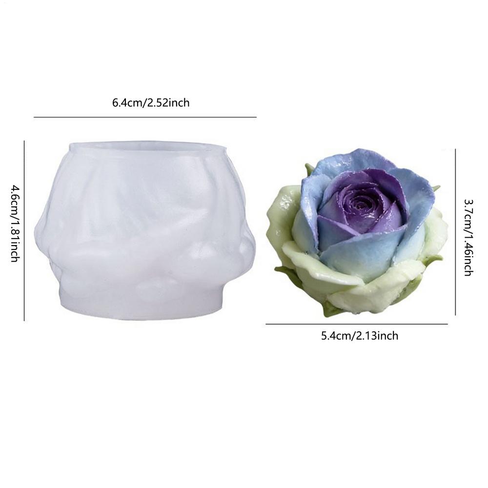 Rose Silicone Mold 3D Food Grade Reusable Flower Mold Rose Shaped Clay Craft Candy Silicone Molds DIY Accessory For Home Office