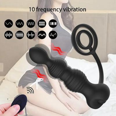 Wibrator analny dla mężczyzn Wibracyjny pierścień penisa Opóźnienie Anal Sex Zabawki Męskie Anal Butt Plug Wibrator Sex Zabawki