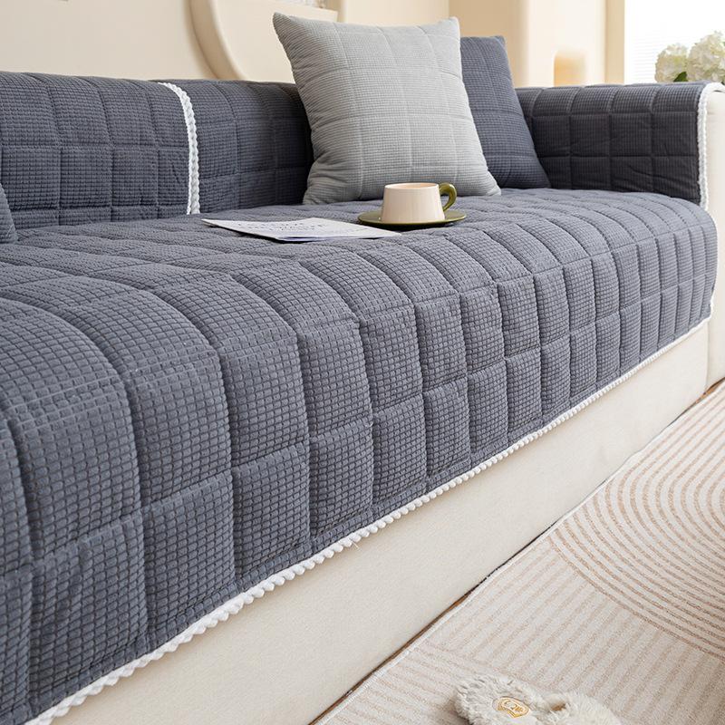 Velvet Living Room Sofa Cushion Four Seasons Universal Non-slip Dust Backrest Cushion Home Decoration Towel