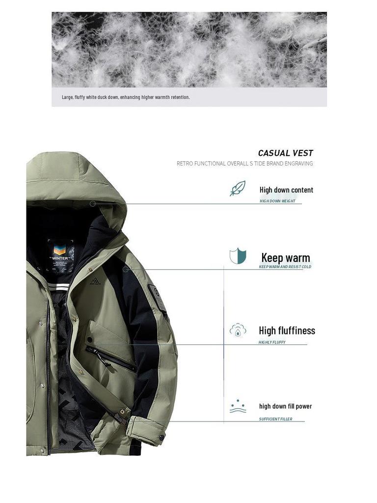 MLB & NY Co-Branded 2025 Men's Winter Mountain Series Windproof Down Workwear Jacket