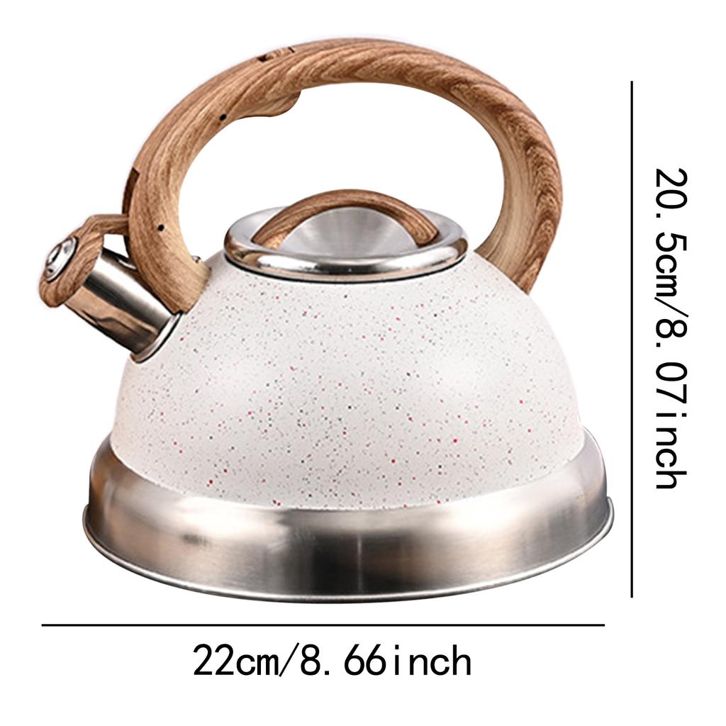 3L Stainless Steel Whistling Tea Kettle Water Boiler Large Capacity Water Kettle for Dorm Outdoor Camping Household Apartment