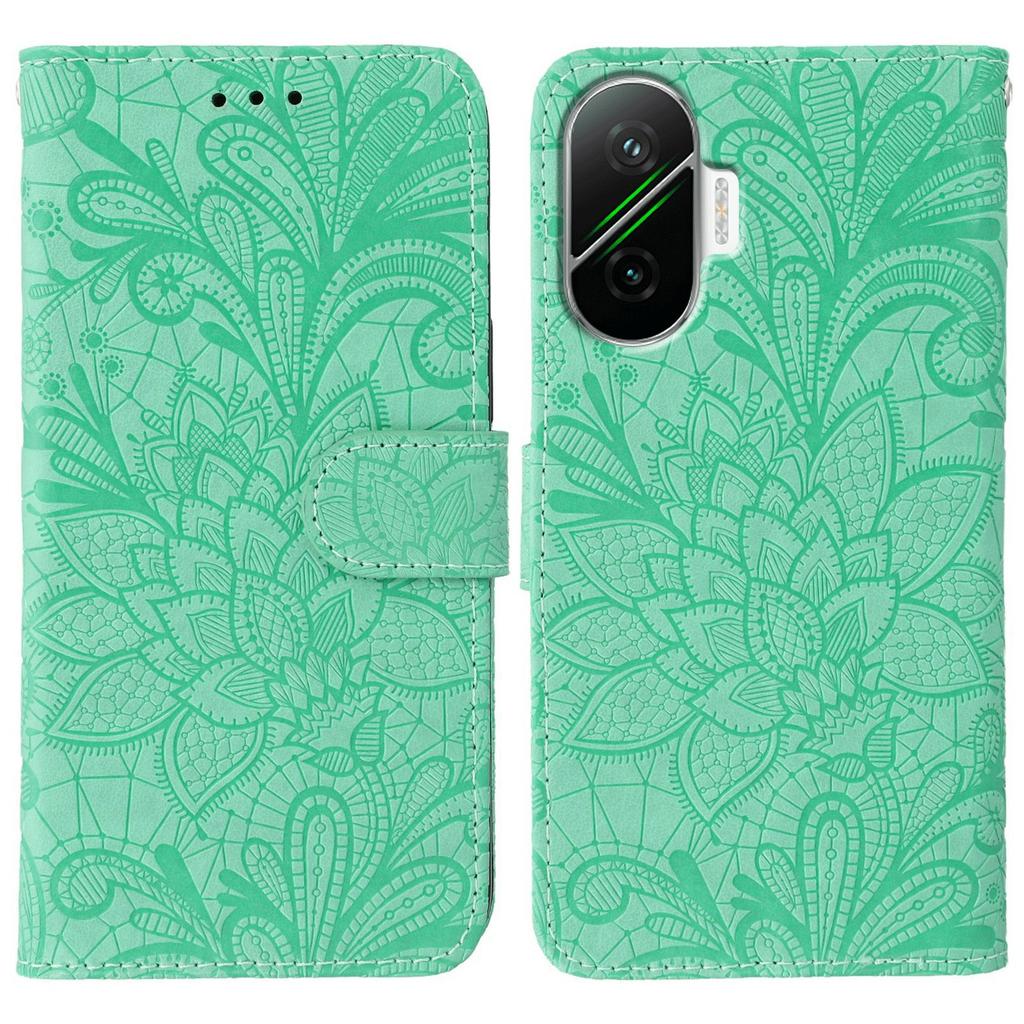 For Xiaomi Poco F7 5G/Redmi Turbo 4 Pro 5G Case Lace Flowers PU Leather Flip Wallet Phone Cover