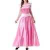 Nightbaby Princess Peach Sleeping Beauty Aurora Cosplay Costume and Wig Set (Women's XL)