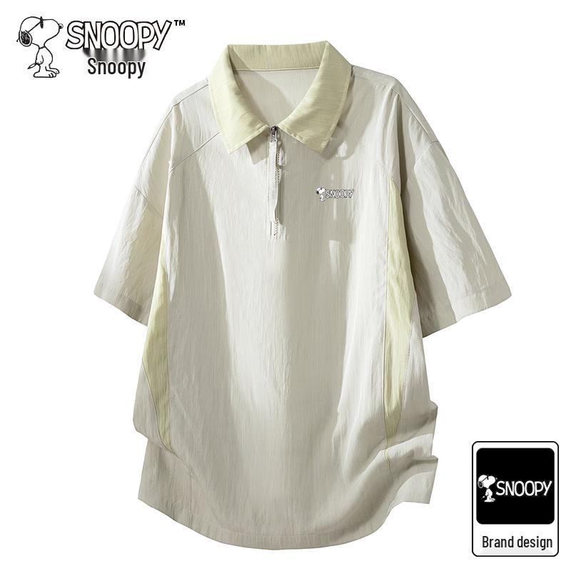 SNOOPY Men s Ice-Feel Loose Fit Short Sleeve T-Shirt XL бежевый