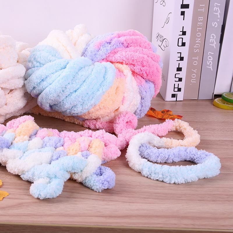Thick Chenille Yarn for Blankets, Super Soft and Fluffy Giant Chenille-Style Polyester Yarn for Home Decor Projects