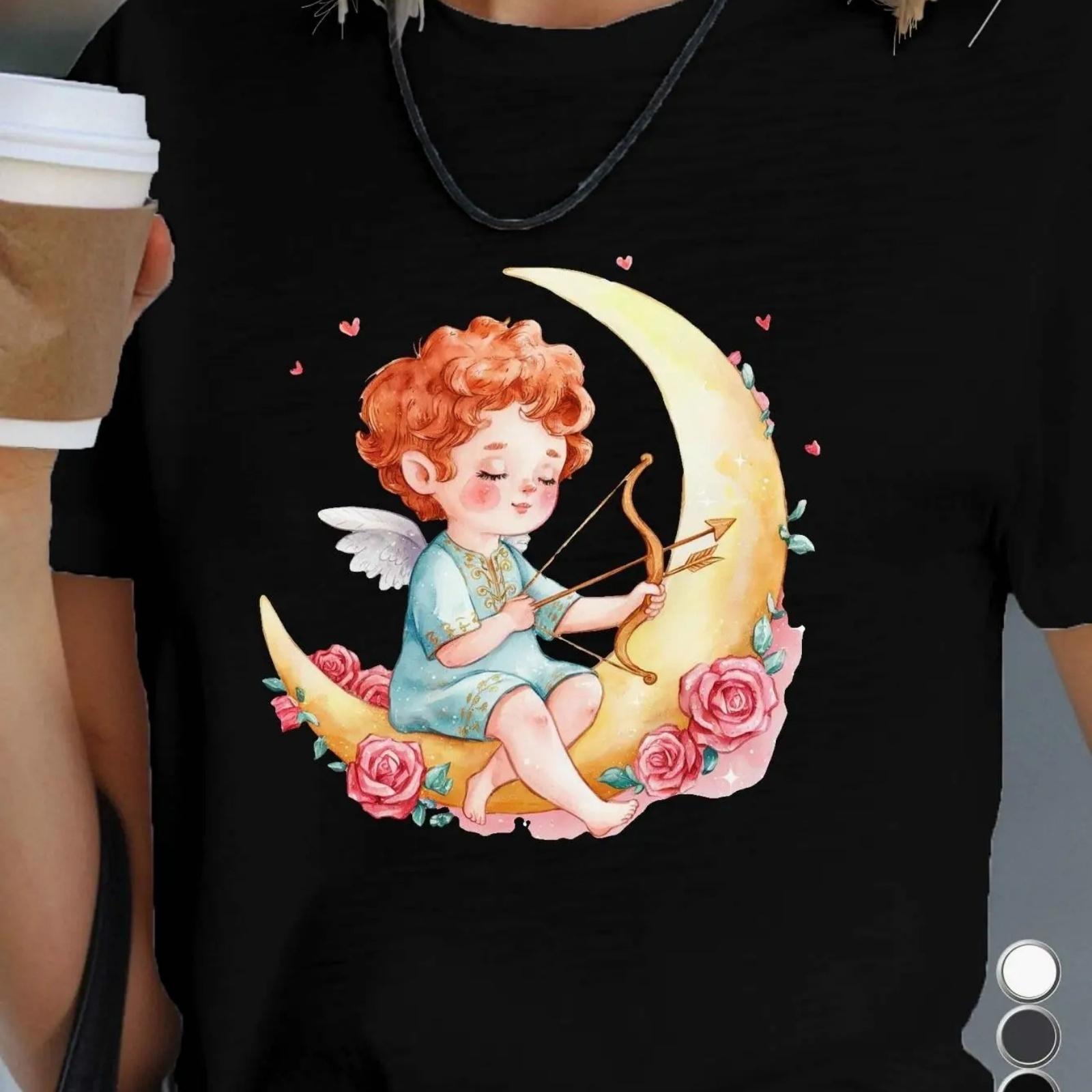 

Women s Cupid Boy Watercolor Graphic Tee - Soft, Short Sleeve, Crew Neck, Casual Fit T-Shirt Tee For Adult, Men, Women, Teen, Te XXXXXL різнокольоровий