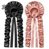 Silk Like Satin Sleep Bonnet No Heat Hair Curling Cap for Women Adjustable Curls Comfortable Head Wrap Bonnet Double Layer Sleeping Medium,
