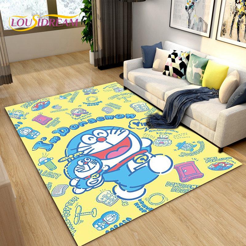 Doraemon Japanese Anime Cartoon Area Rug,Carpet Rug for Living Room Bedroom Sofa Doormat Decoration, Kid Play Non-slip Floor Mat