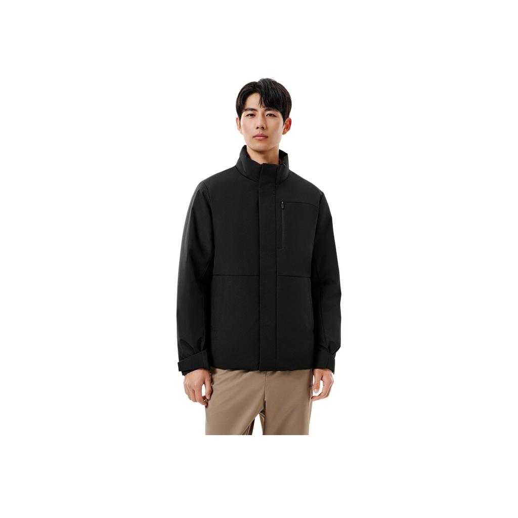Anta Warm Comfortable Simple Versatile Stand Collar Solid Color Zipper Down Jacket Men Outerwear 152547932-2