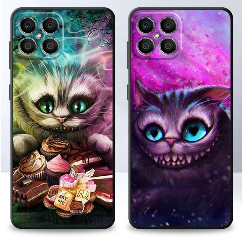 Black TPU Phone Case for Realme C21Y C20 C11 C15 C12 C35 C21 C25 C3 XT GT Narzo30A Alice In Wonderland Cheshire Cats Cover Funda