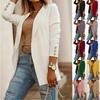 Women Open Front Blazer Long Sleeve Button Cuff Casual Office Lightweight Outerwear