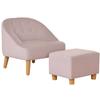 Kids' Armchair with Ottoman for Children Aged 3 To 5 Years Cute Design Velvet Look 51 Cm X 51 Cm X 50 Cm Pink