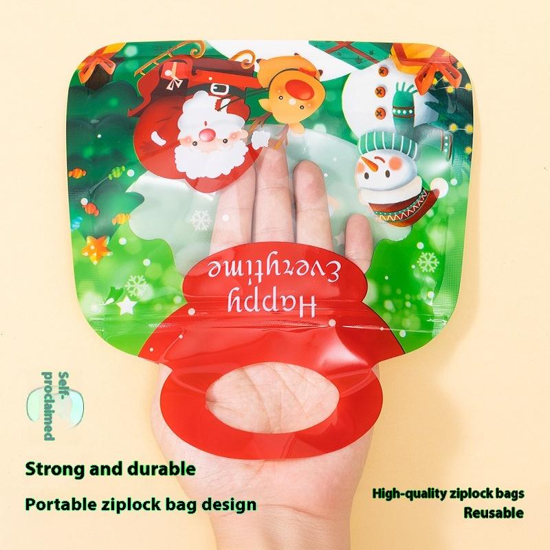 10Pcs Plastic Portable Christmas Self-Sealing Bag Diy Kids Toys Xmas Wedding Holiday Party Candy Snack Sugar Gifts Storage Bags