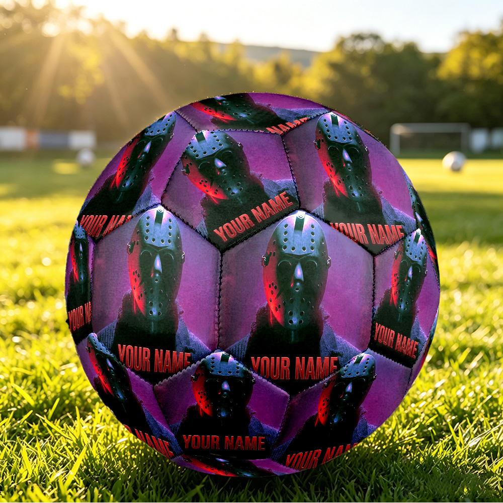 Size 5 FootballFriday the 13th Jason Voorhees Durable PU Soccer Ball for Sports Training Outdoor Competition