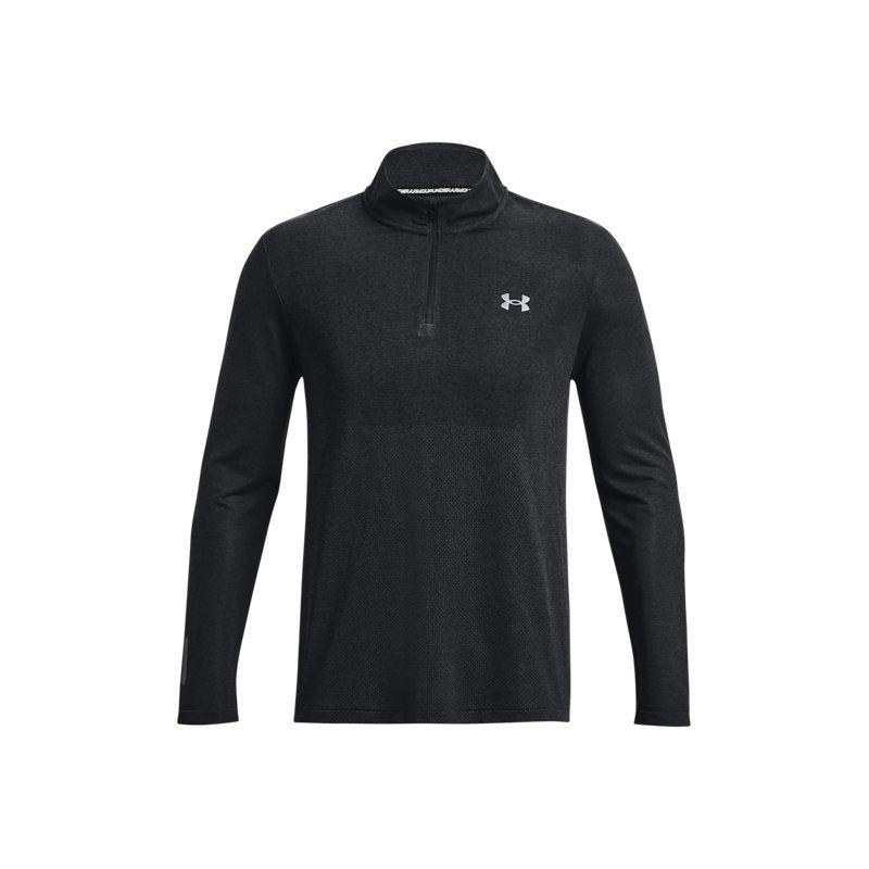 Under Armour T-shirt Pullover a Maniche Lunghe con Collo Alto Tinta Unita Uomo Top Nero 1378168-001