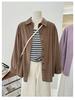 Women's Corduroy Shirt - Loose, Long Sleeve, Versatile Cardigan Jacket for Autumn 2025