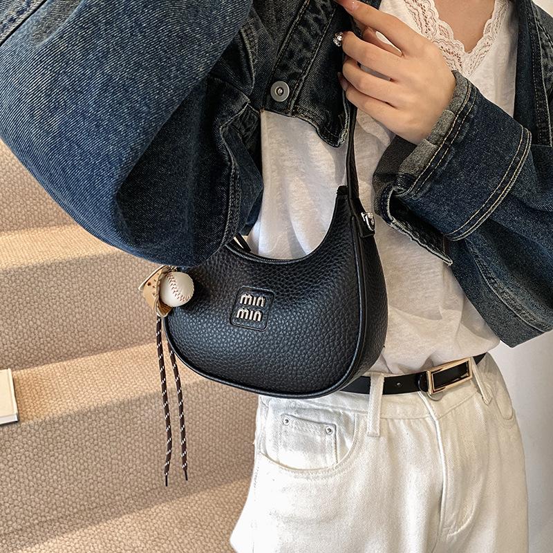 Retro dumpling bag small bag women's 2025 new crescent moon bag autumn and winter commuting one shoulder messenger bag hand carry armpit bag