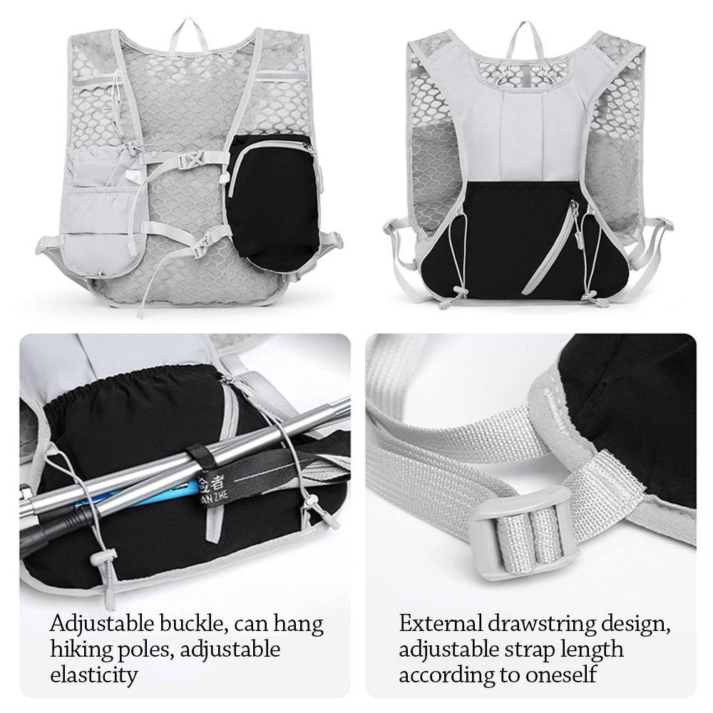 Durable Lightweight Hydration Backpack Large Capacity Waterproof Running Vest Breathable Adjustable Chest Pack for Outdoors