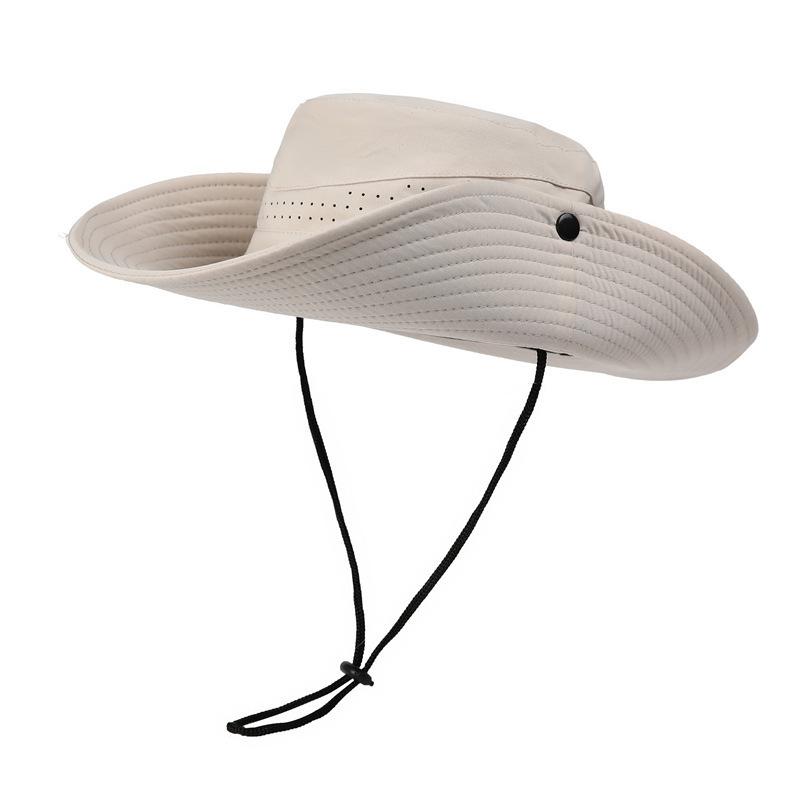 Quick Dry Wide Brim Bucket Hat for Men Women Cap Breathable Adjustable Chin Strap Outdoor Hiking Fishing Sun Hat