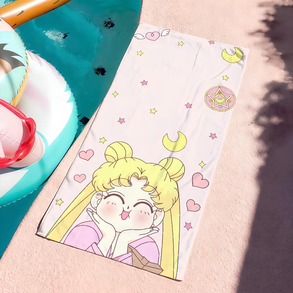 

Classic Anime S-Sailor Moon Towel Quick Dry Soft Yoga Swimming Fitness Mountain Climbing Large Beach Towels W40*H60(CM)