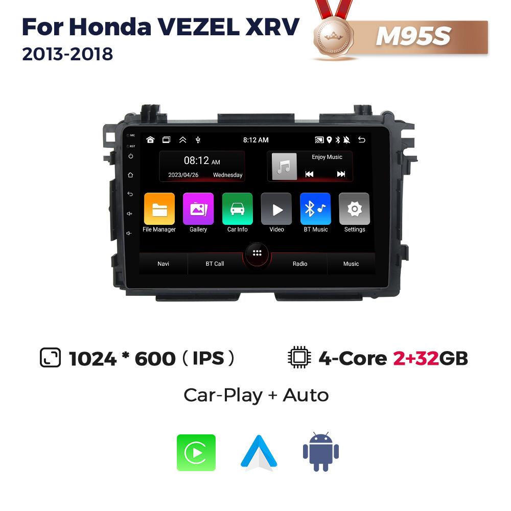 8+256G Android Auto Wireless CarPlay All In One Car Radio For Honda HR-V HRV XRV Vezel 2013-2019 Stereo GPS Multimedia Player BT