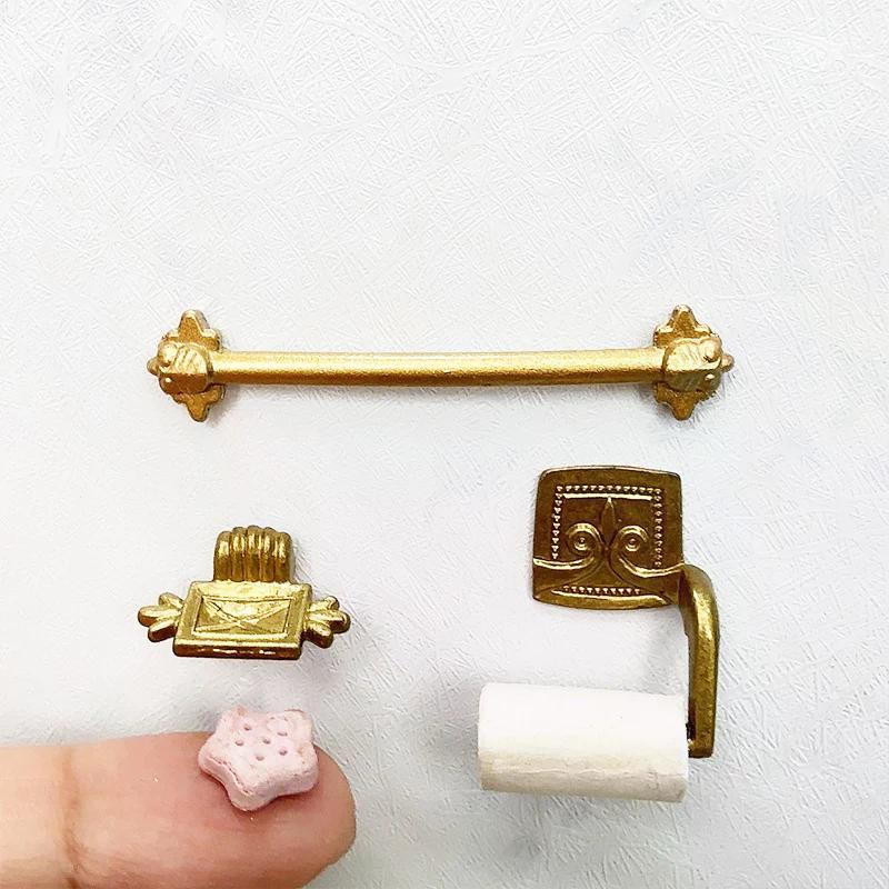 Decor Paper 1:12 Dollhouse Simulation Towel Rack Soap Rack Towel Rack Set Model Doll Home Miniature Bathroom Toys