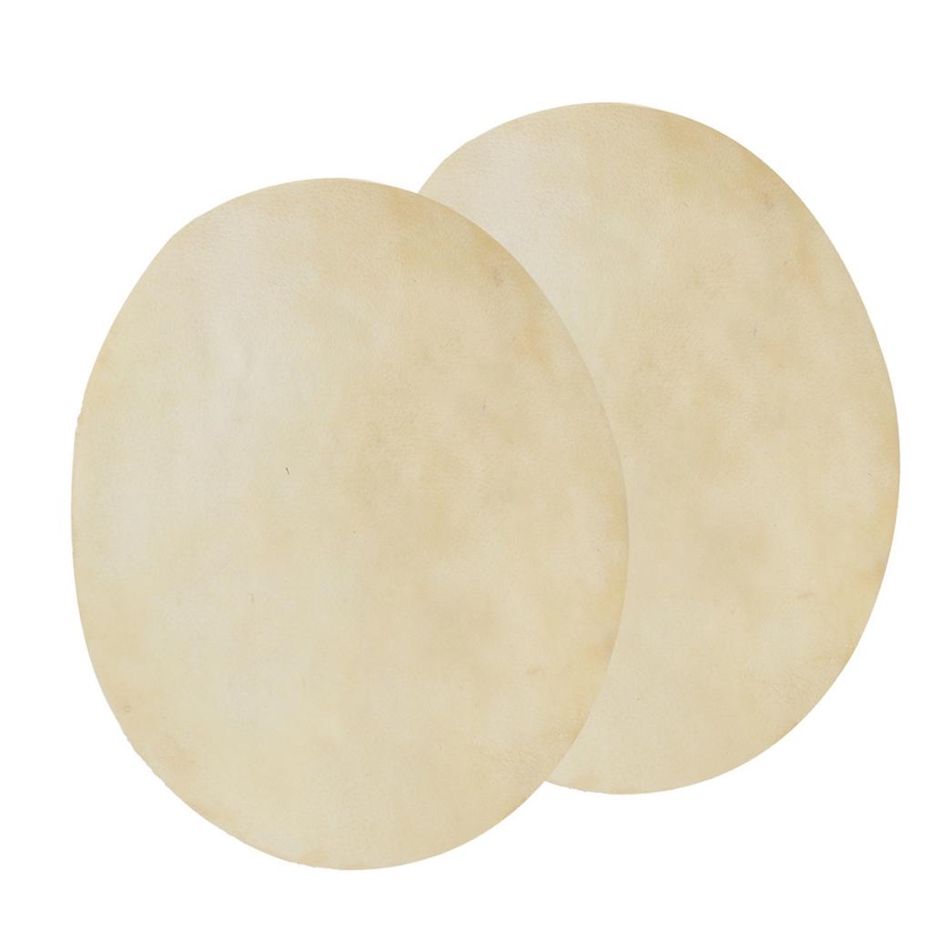 2pcs Drum Head Sheepskin Consistent Clear Sound for African Bongo Drum (12.2in)