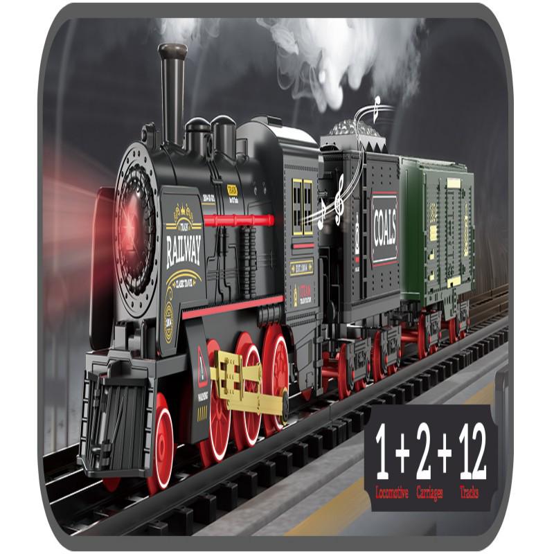 Retro Electric Train Set: Nostalgic High-Speed Rail Station Model for Kids