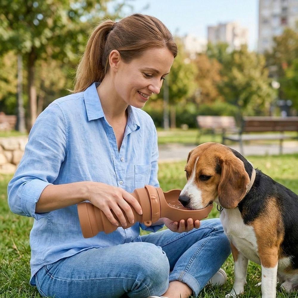 Silicone Collapsible Dog Water Bottle Leak-proof Large Capacity Dog Water Cup Detachable Food Grade Pet Water Dispenser