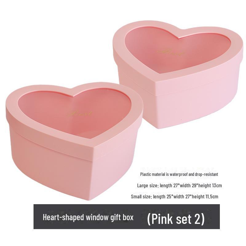 Heart-Shaped Transparent Gift Box for Flowers & Fruits - Perfect for Valentine's Day