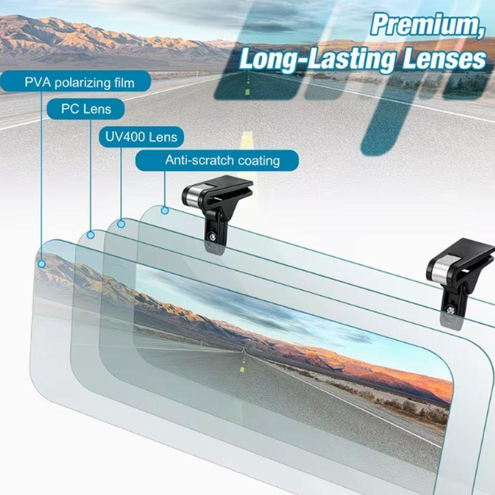 Stable Car Sun Visor UV Blocking Sun Visor Extender HD Mirror Anti Glare Sun Visor Reduces UV Rays