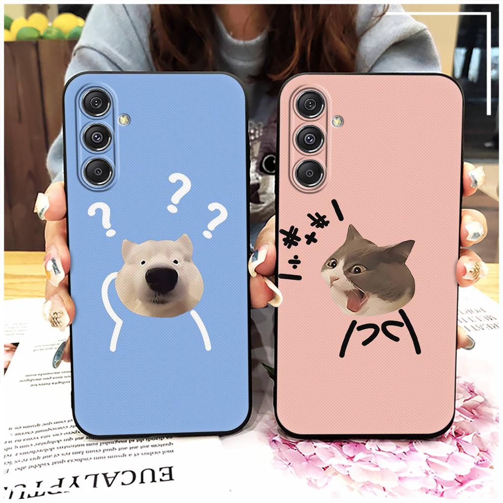 Back Cover Couple Phone Case For Samsung Galaxy M34 5G/F34/SM-M346B Anti-dust Phone Pouch Graffiti Soft Case TPU Cute