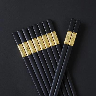 Qi Rui Alloy Chopsticks: High-End Luxury Cutlery - 10 Pairs for Restaurants & Hotels