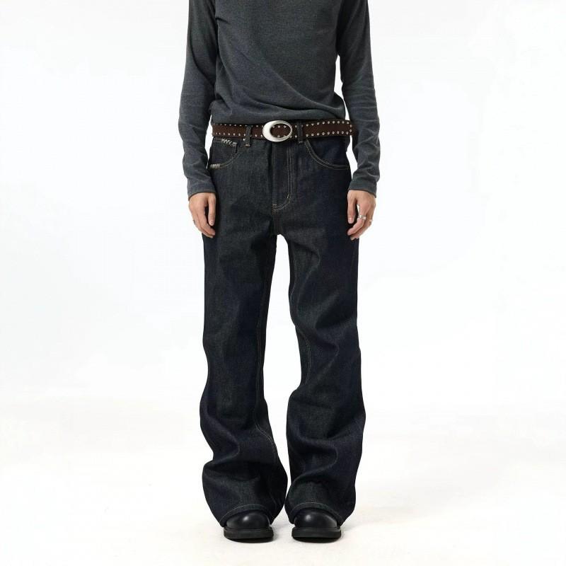 Womens High-Waisted Wide-Leg Straight Cut Denim Jeans Black Washed Cotton Blend Casual Pants