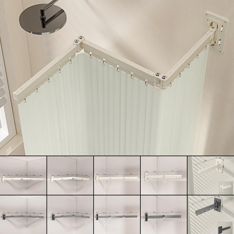 Kein Aufklebe-Stil Faltstange Duschvorhang Unsichtbare Trennwand Badezimmer Wasserdicht Schimmelresistent Balkon Einziehbar