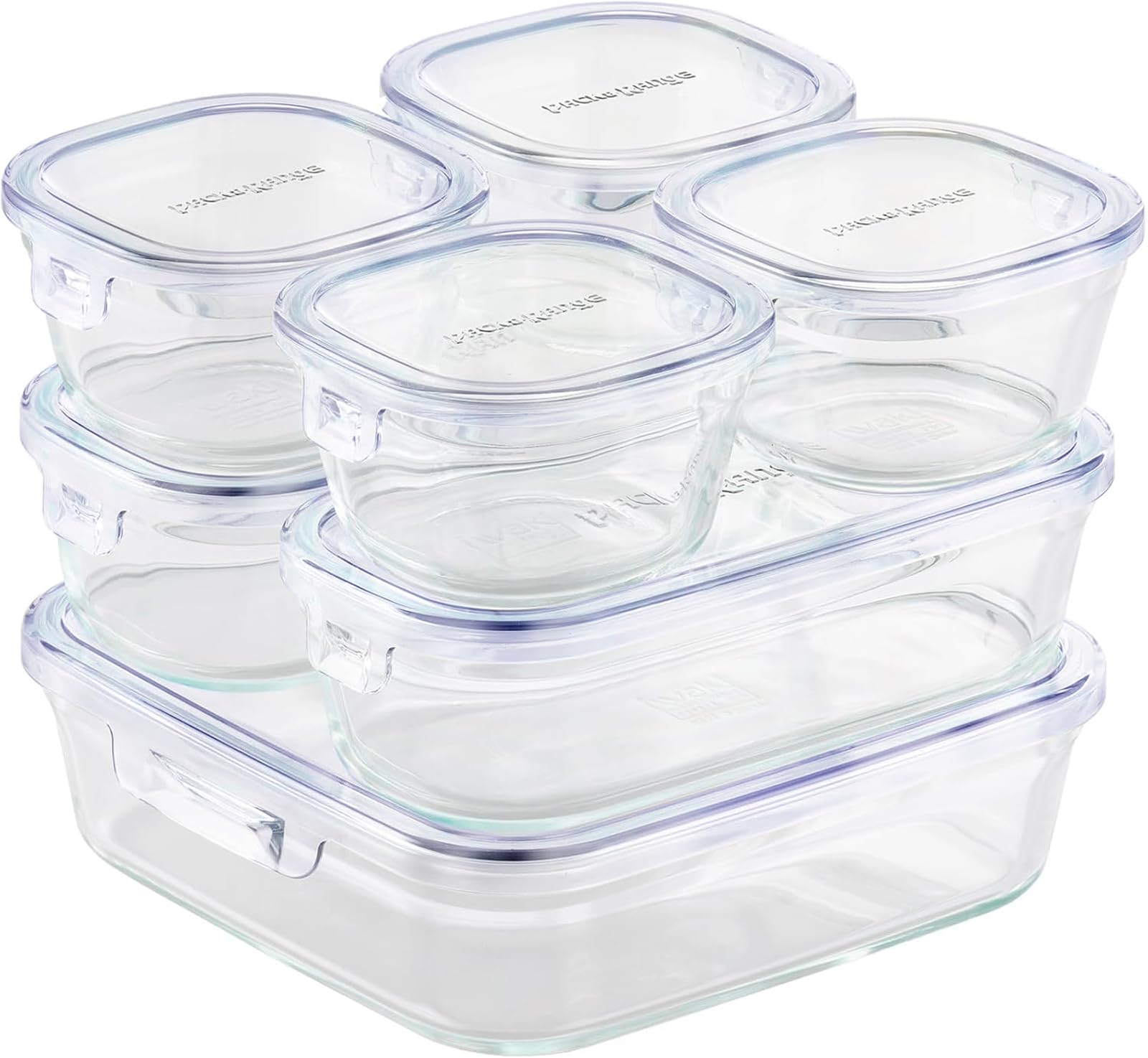 

iwaki Glass Storage Saxe Set of Pack Heat-Resistant Containers, Blue, 7, & Range, F-PRN7-BL
