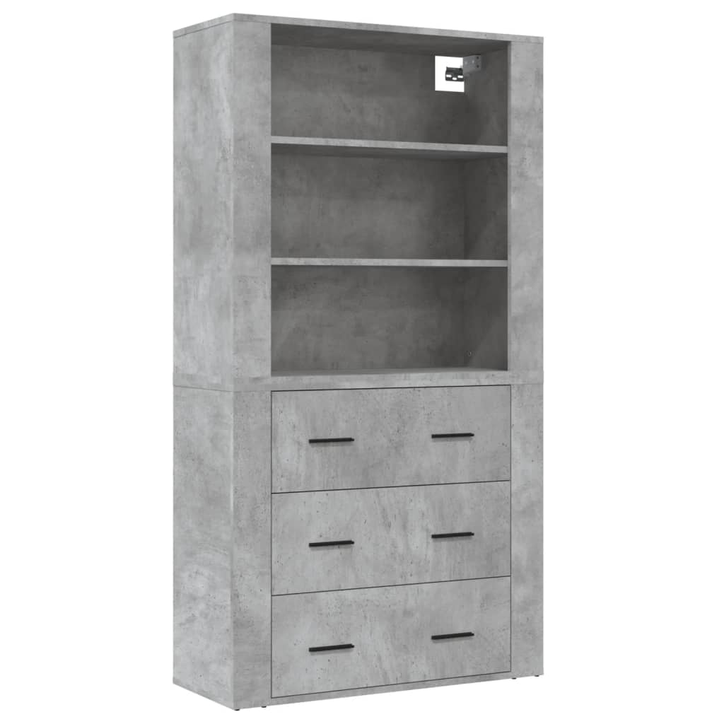 vidaXL Highboard Betongrau Holzwerkstoff