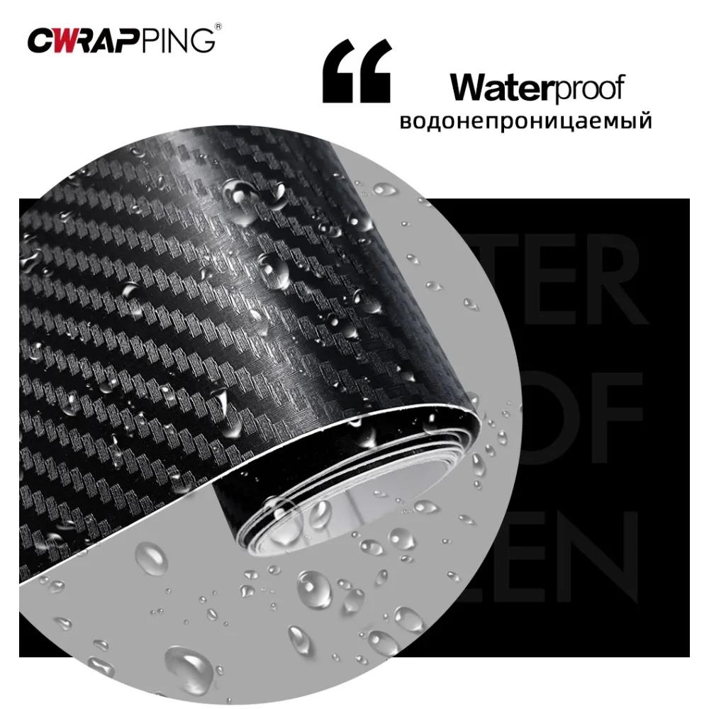 3D127cm Carbon Fiber Vinyl Wrapping Film Car Door Protective Sticker Waterproof Self-adhesive DIY Decorative Auto Accessories